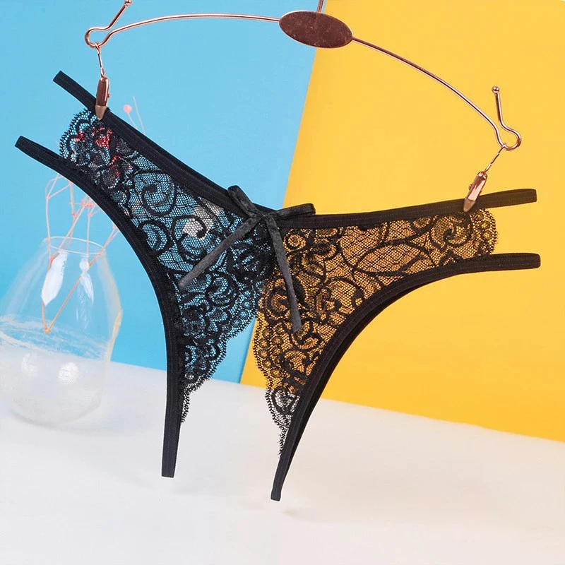 1-4Pcs Women'S Panties - Low-Cut Sexy Lace Sheer Panties - Sheer Low-Waist Open V-Cut Panties Lingerie For Women Sexy Underwear view 2