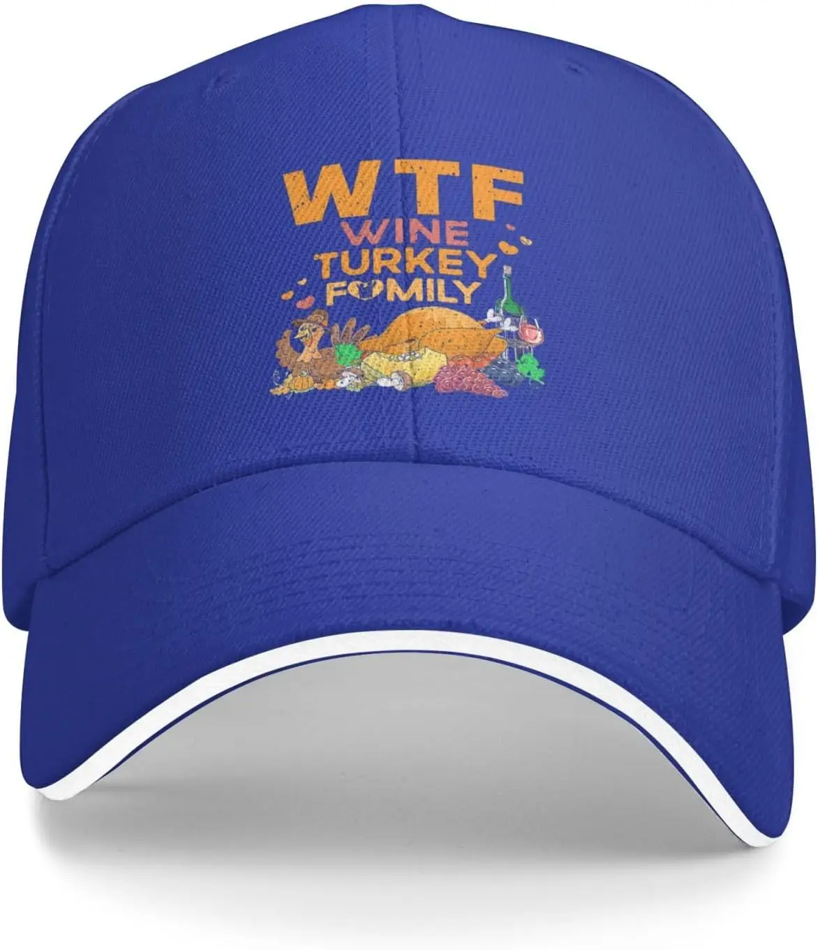 WTF Wine Turkey Family Hat Adjustable Funny Fashion Casquette for Men Women