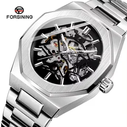 FORSINING 344D Orologio meccanico scheletrato da uomo Orologio maschile Automatico Sport Luxury Top Brand Orologi in acciaio Relogio Masculino