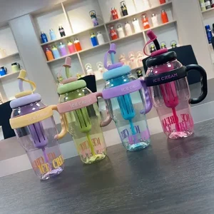 Lucky Tea Tasse Plastik, Glücksbauchbecher, schöner Windgürtel, Wasserflasche, schön, Sommer, heiß 8 Hauptverkaufskastzstoffbecher mit Griff - №2