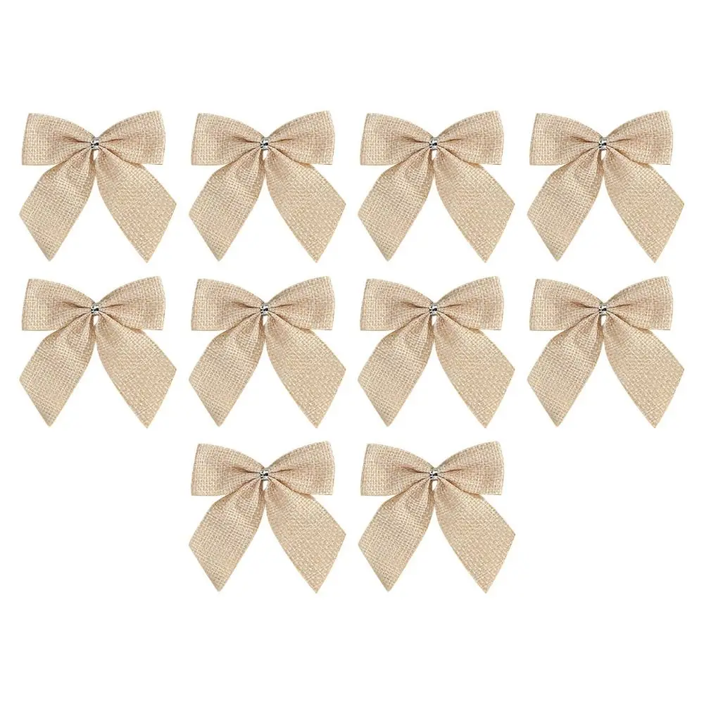 

10Pcs/set Cloth Christmas Plaid Bow Plaid Bow Various Style Xmas Tree Pendant Soft Cute Christmas Garland Accessories