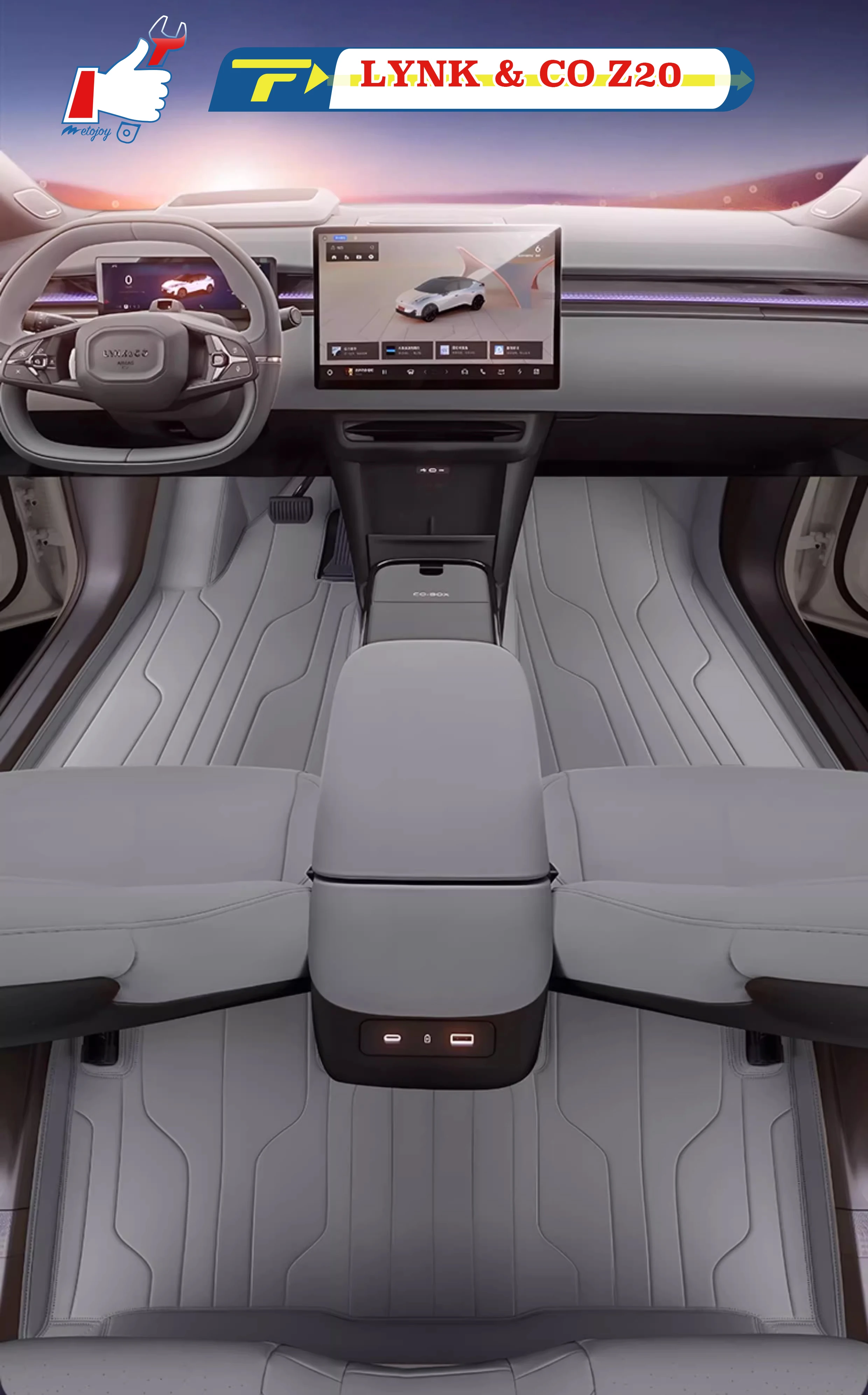 

Автомобильный напольный коврик с левым рулем для LYNK & CO Z20 2025, полный коврик для ног, напольный коврик, водонепроницаемый коврик