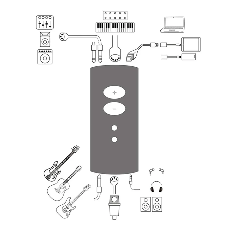 Ts-mini placa de som portátil, microfone, interface de áudio, usb, para iphone, ipad, dispositivos android, mac, windows, pc