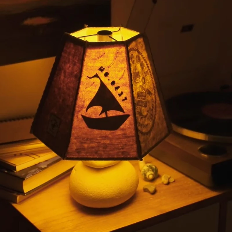 

POPMART Hirono Stacked Stone Limited Edition Night Light with Artist Lang Signed Numbered Card Abstract Wave Shadow Table Lamp