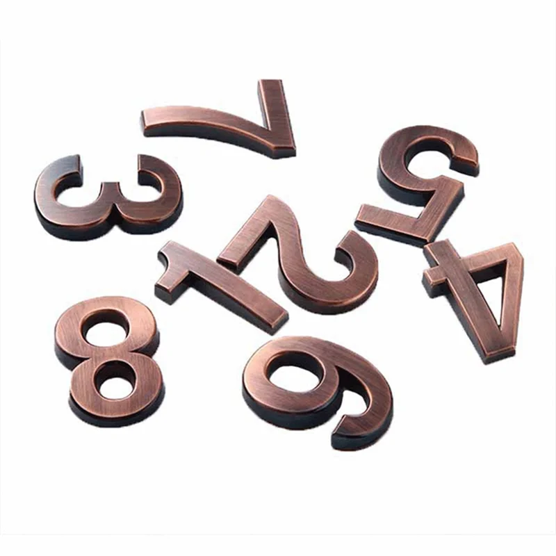 3D 0-9 Ziffern Zimmer Tor Nummer Gebäude Tür Adresse Wohnung Boden Hotel Nummer Aufkleber Platte Haus Nummer einfache Installation