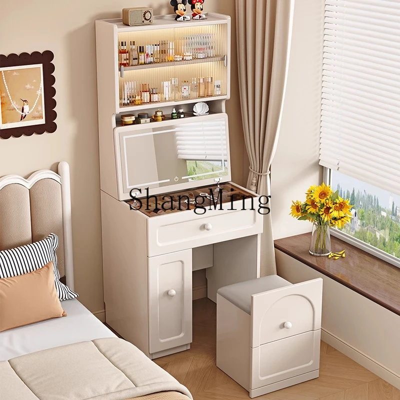 

ZSY household solid wood light luxury medieval makeup table bedside ultra-narrow simple storage cabinet