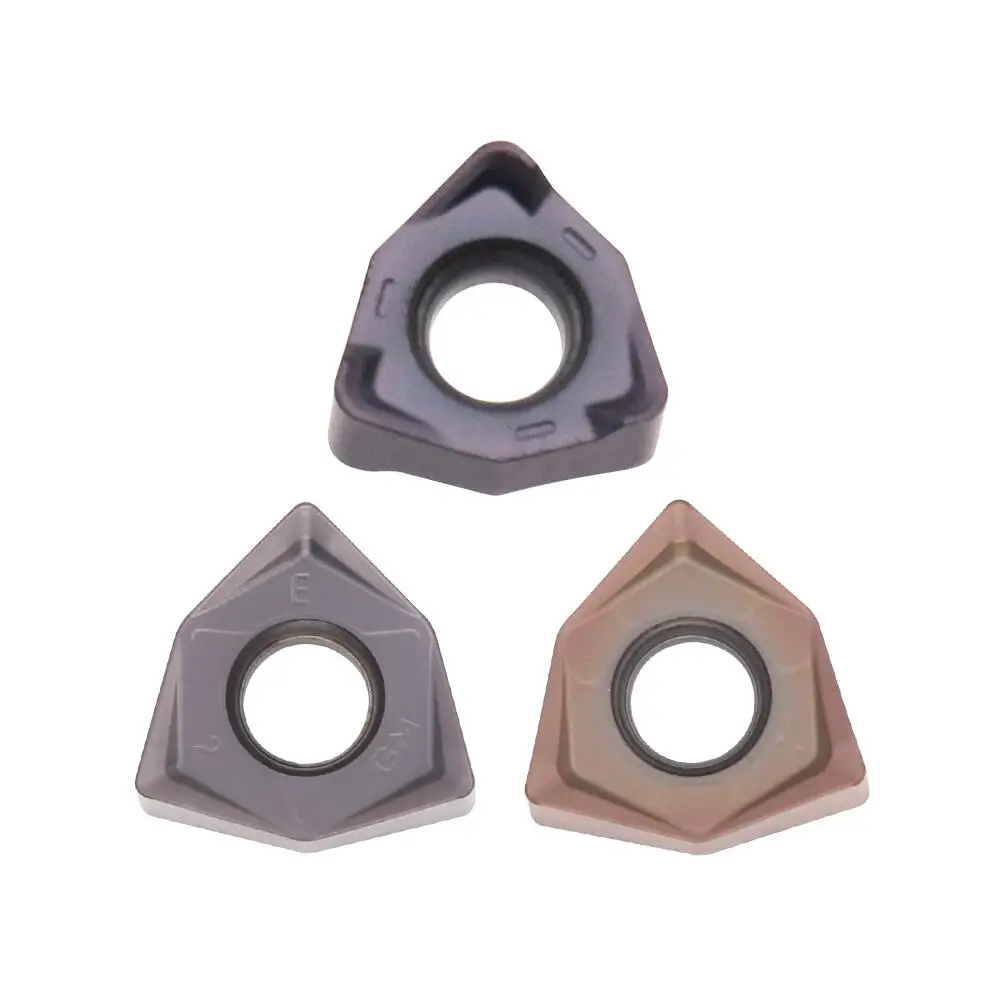 5PCS Peach-Shaped WNMU 0404 0806 Double Sided Hexagonal 90 Degree Fast Feed Plane Milling Inserts Heavy Cutting  Toolholder