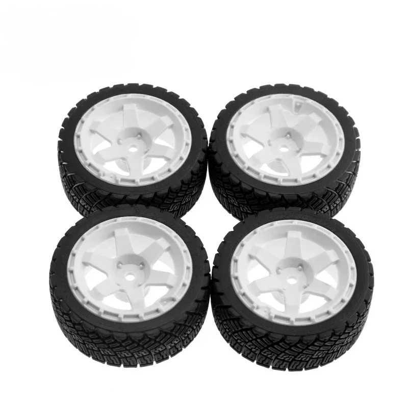 4pcs 67mm Plastic Wheel Rim Rubber Tire Universal For All 1/10 RC Rally On-Road Racing TAMIYA TT02 XV01 HSP 94123 HPI KYOSHO WLt