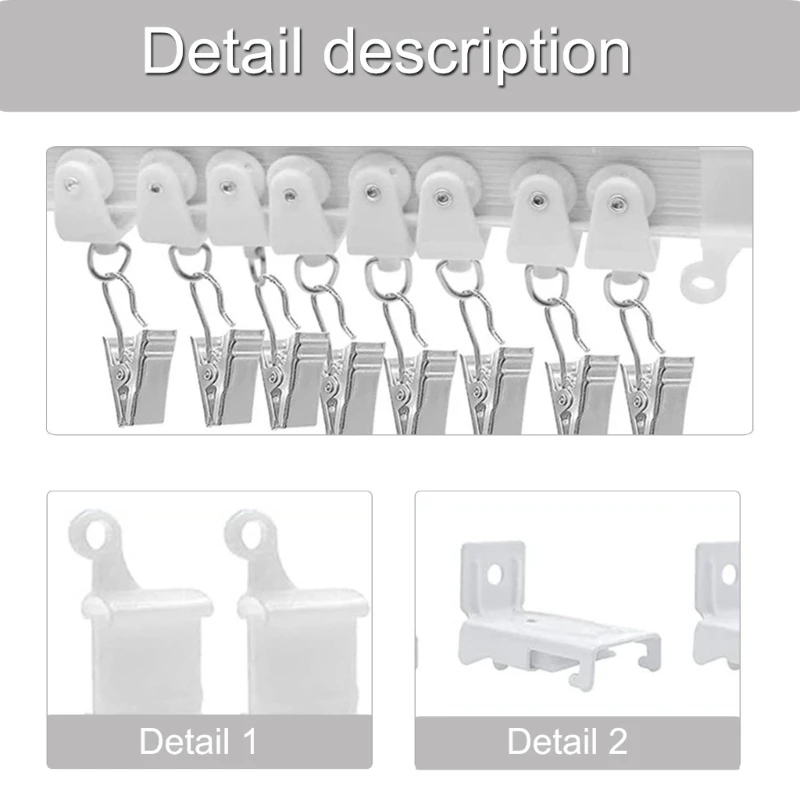 Customizable Flexible Curtain Track 3Meter Ceiling Rails with Quiet Rollers Kits for Room Dividers and Privacy Screens