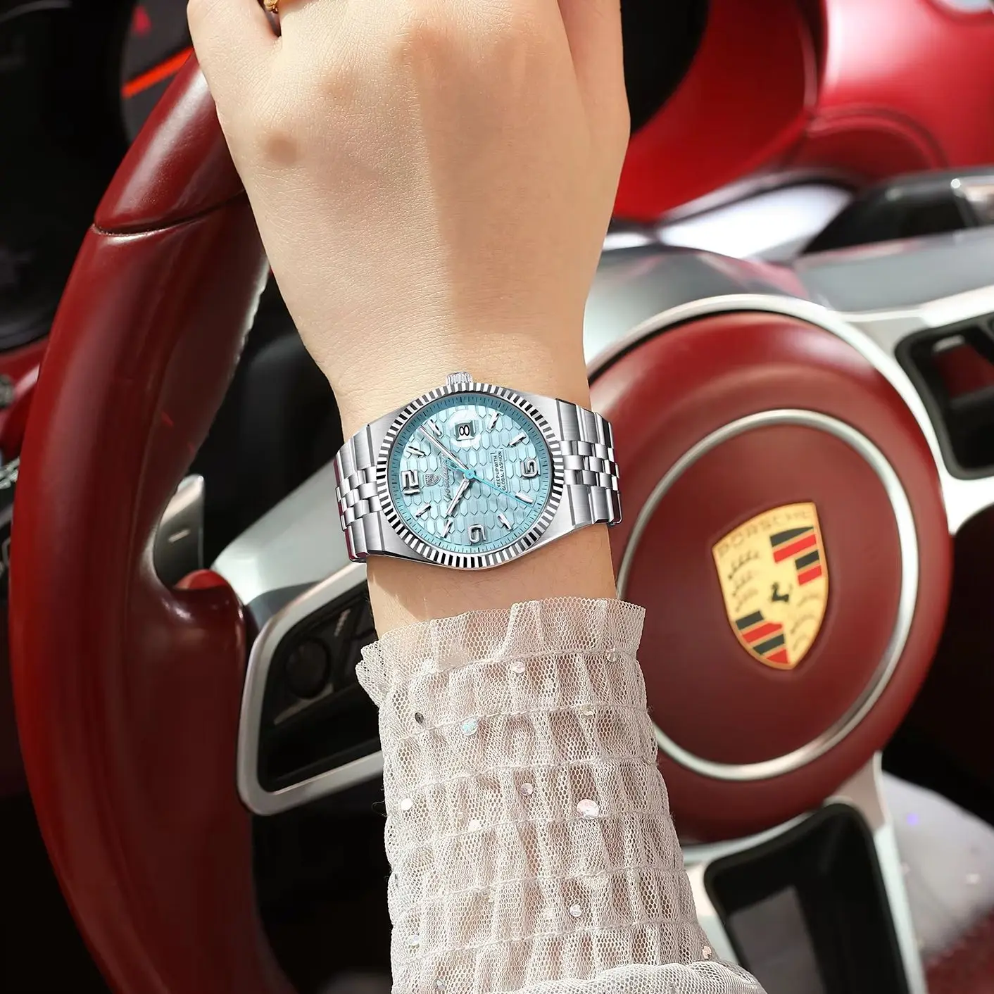 POEDAGAR Top Quartz Women's Watches Luxury Stainless Steel Date Woman Clock Luminous Waterproof Fashion Ladies Wristwatch Reloj view 5