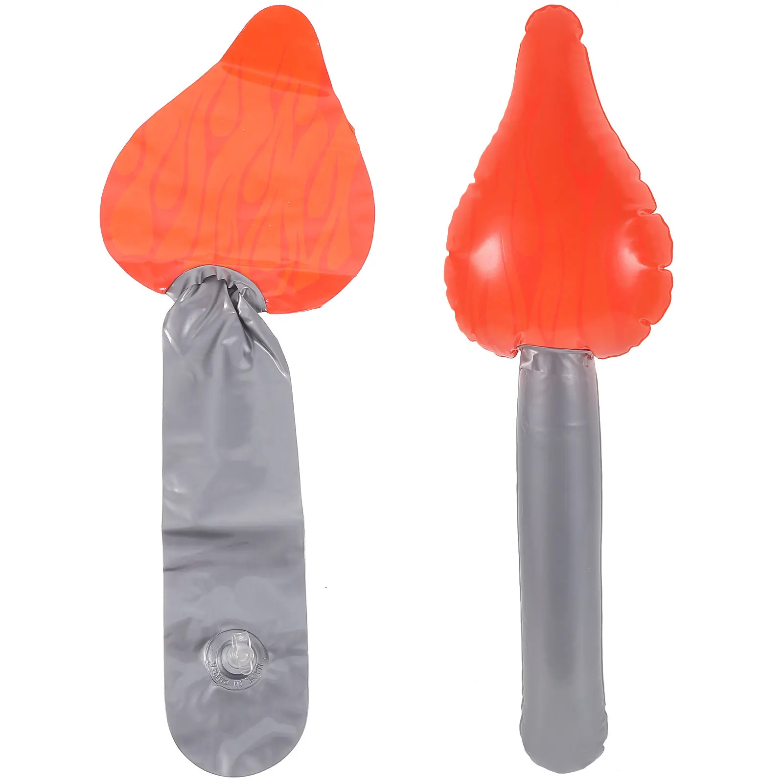 2Pcs Inflatable Torch Ornaments Multi Functional Flame Decoration Props for Field Day Bonfire Parties Torch Performance Photo