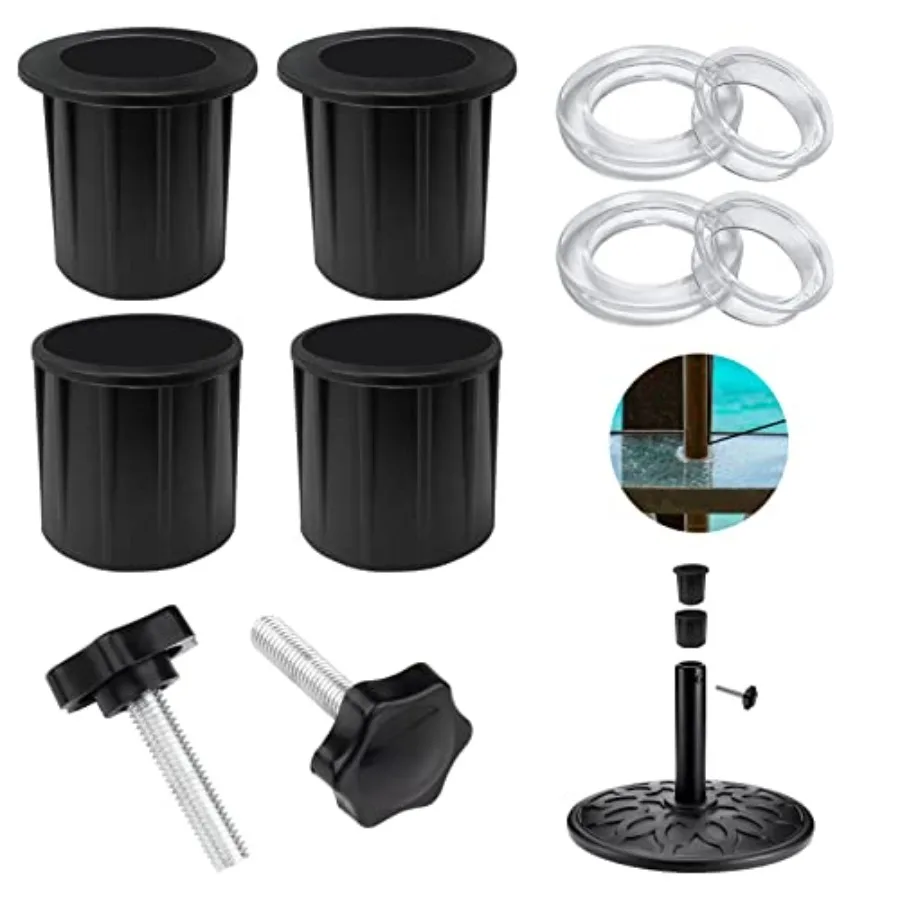 

8 Pieces Patio Umbrella Replacement Parts Kit Patio Table Umbrella Hole Ring Plug Cover and Cap Umbrella Stand Base Screw Umbre