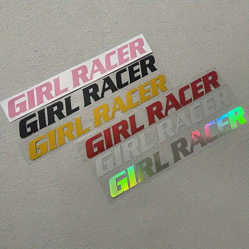 1PC GIRL RACER Motorcycle Stickers Car Window Bumper Decoration Motorbike Front Cowl Fuel Tank Side Fairings Helmet Vinyl Decals