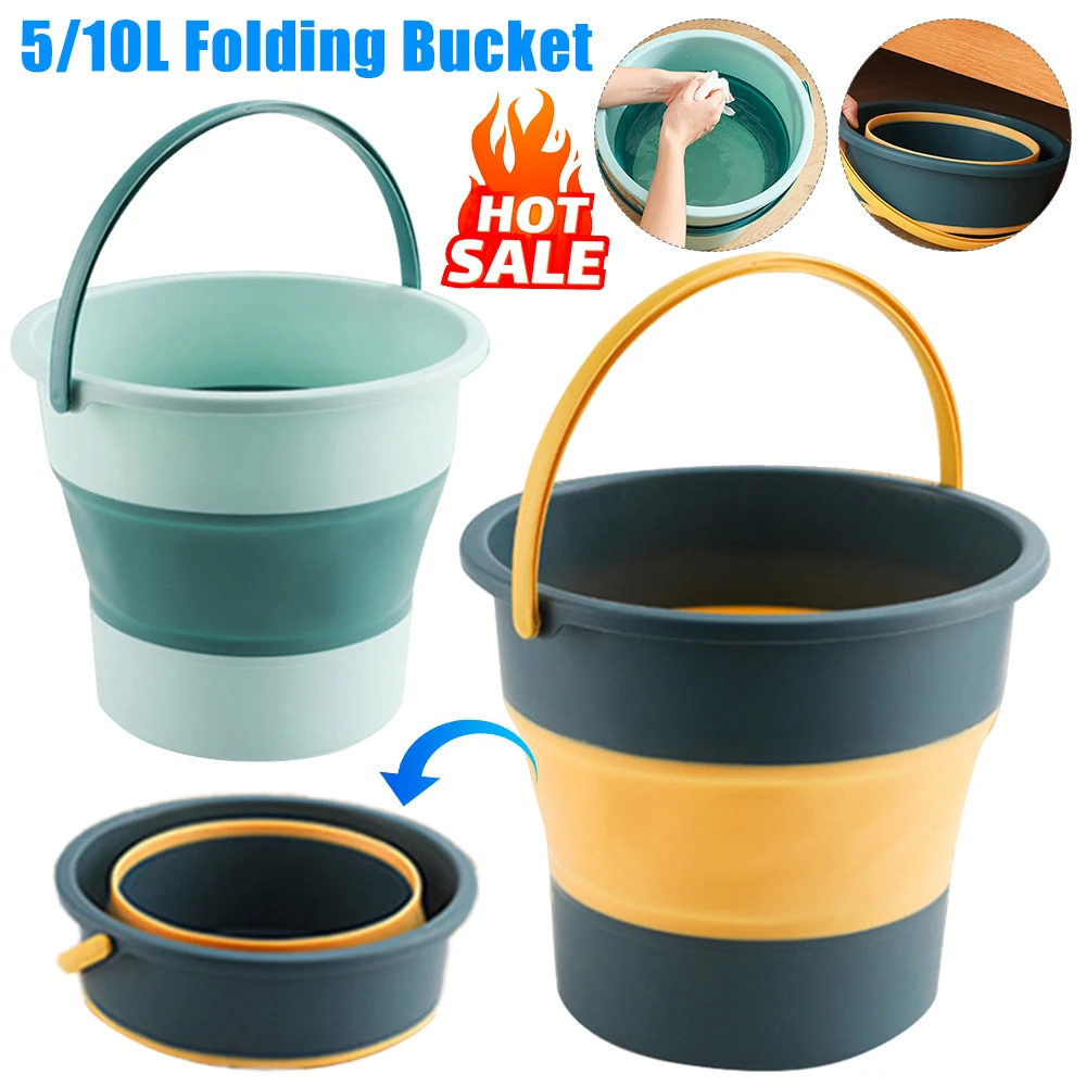 5/10L Travel Folding Bucket Car Wash Water Container Foldable Basin for Bathroom Outdoor Camping Water Bucket Car Wash Buckets