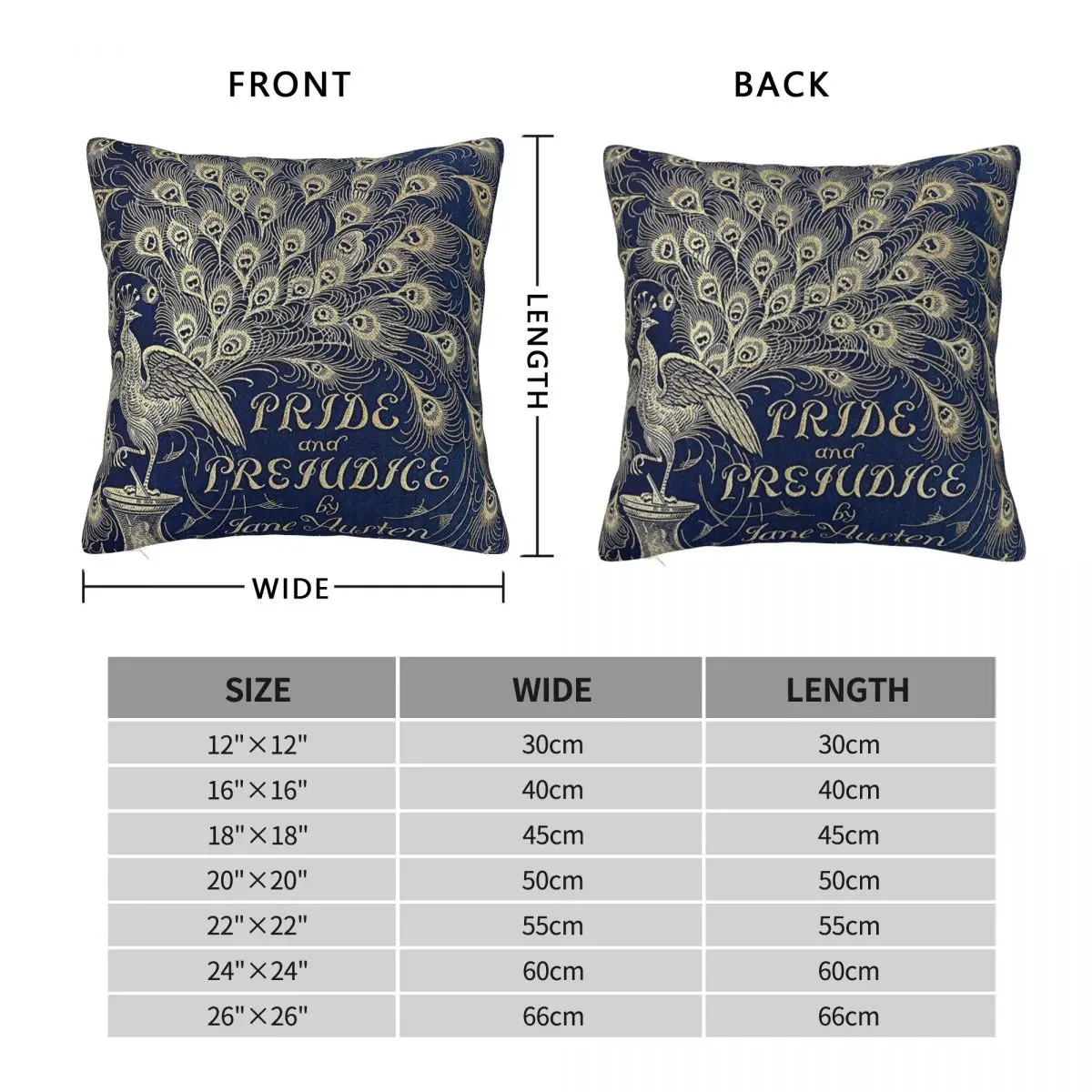 Pride And Prejudice Peacock Cover Square Pillowcase Polyester Linen Velvet Pattern Zip Throw Pillow Case Sofa Cushion Cover 18