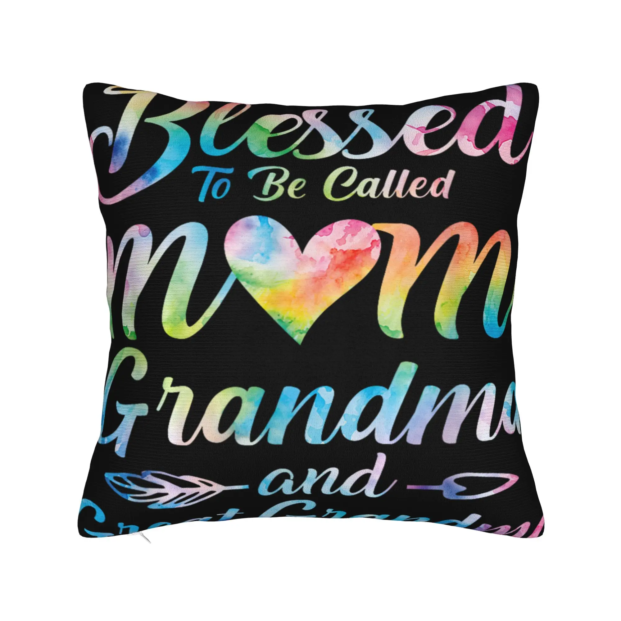 Blessed To Be Called Mom Grandma Great Grandma Mother's Day Square Pillowcases Home  Cushion Cover Decor Pillow Cover 40*40