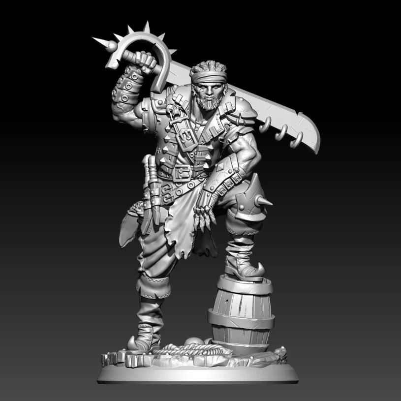 

1/18 100mm 1/24 75mm Resin Model Kits Pirate Warrior Sculpture Unpainted Figure No Color RW1125D