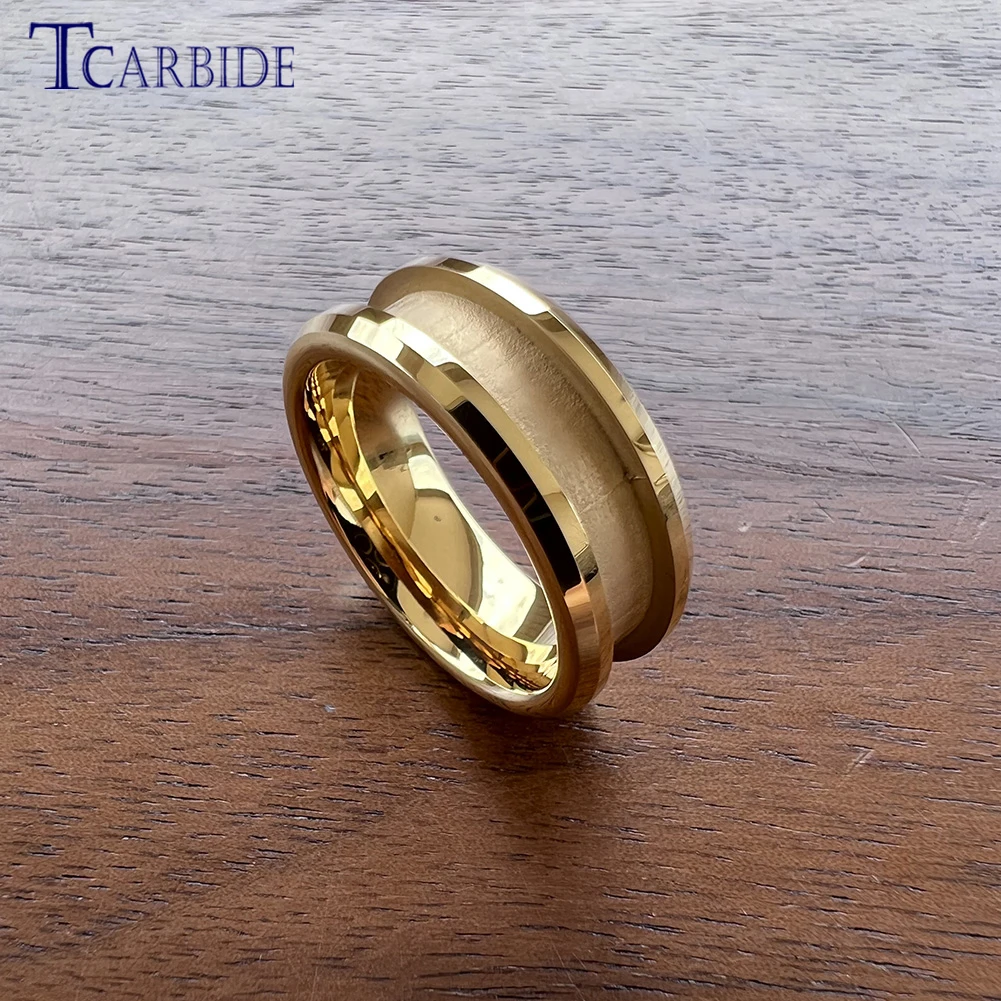 Wholesale Dropshipping 4/6/8mm The Most Popular Tungsten Carbide Ring Empty Blanks 2.0/3.0/4.0 Groove Beveled Polished Finish