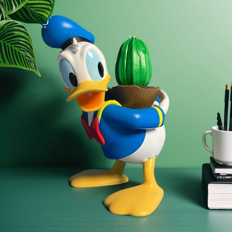 

Новинка 2025, подлинный Дисней Дональд Дак, домашнее зеленое растение, кактус, орнамент, милая модель утки, украшение для рабочего стола, Рождественский подарок