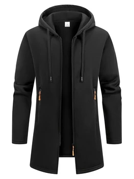New Streetwear Men's Long Sleeve Sweatshirts for Men Zipper Hooded Oversize Winter Warm Jacket Coat Outdoor Tracksuit Men 4