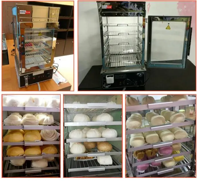 Máquina de vapor elétrica comercial para pão, vidro temperado ao redor, pão comercial, máquina de fazer pão a vapor