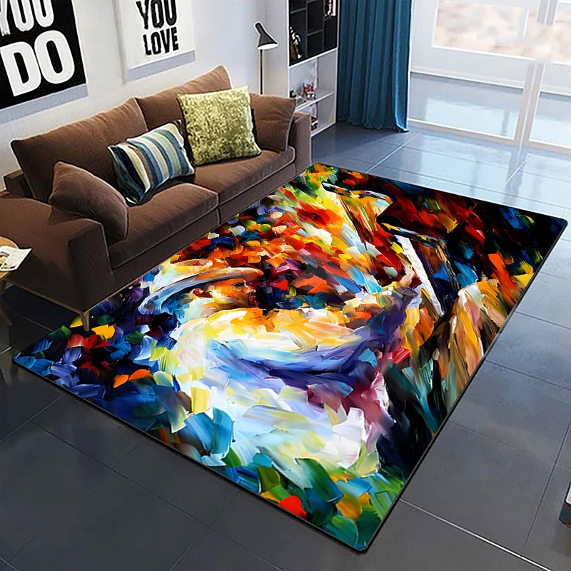 Music Guitar Melody Printed Carpet Room Bedroom Floor Mat Rugs and Carpets for Living Room Study Rug Living Room Home Decoration