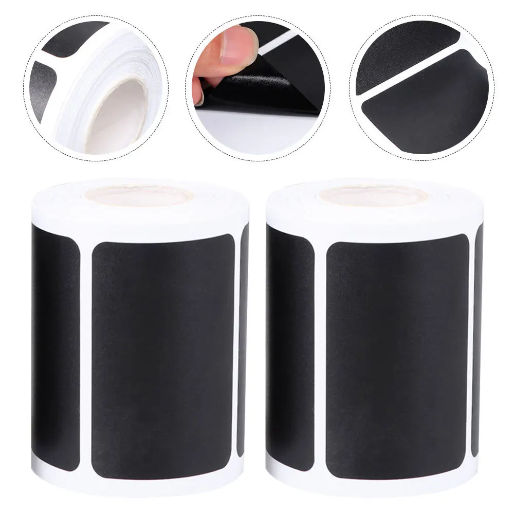 2 لفات ملصقات ملصقات السبورة فارغة قابلة للكتابة ذاتية اللصق ملصقات جرة للحاويات علامات الزجاجات المحمولة متعددة الأغراض