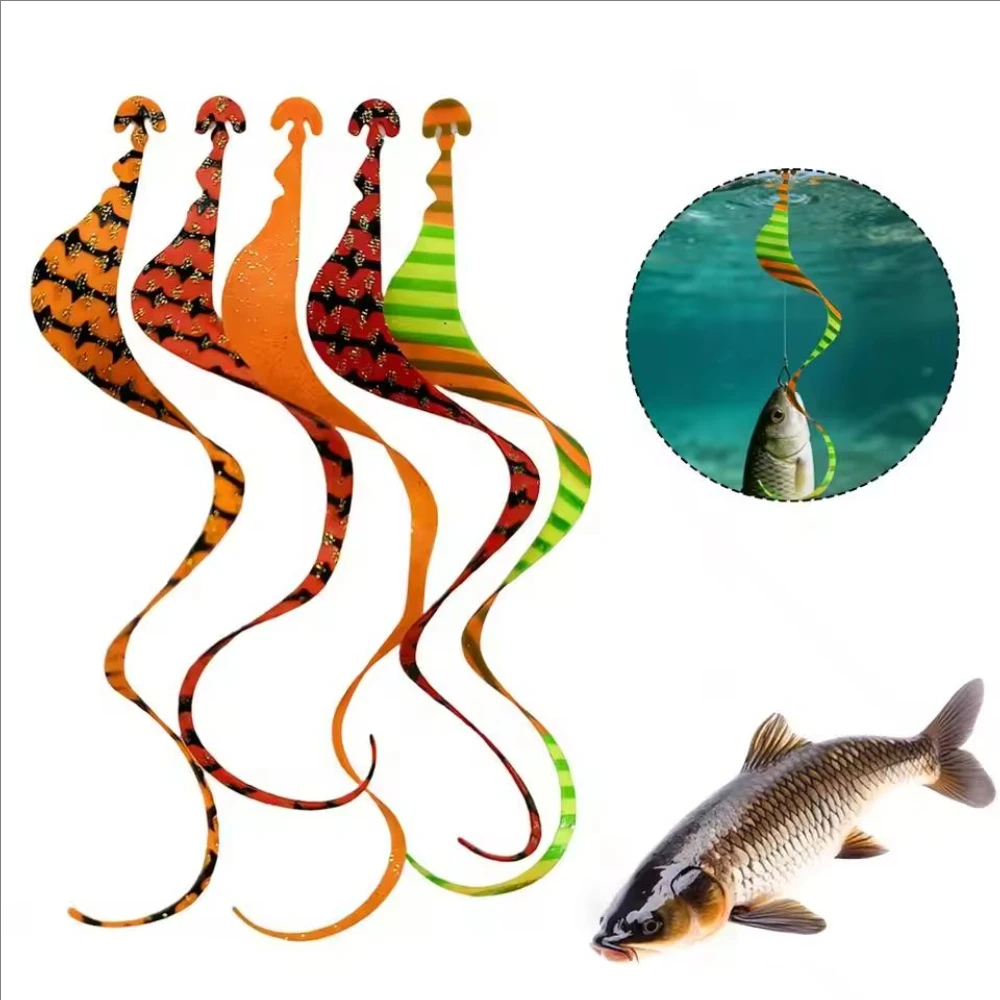

50PCS Silicone Fishing Lure Skirt 15cm Multicolor Ribbon Streamer Soft Bait For DIY Squid Octopus Rubber Jigs Fishing Lure Tools