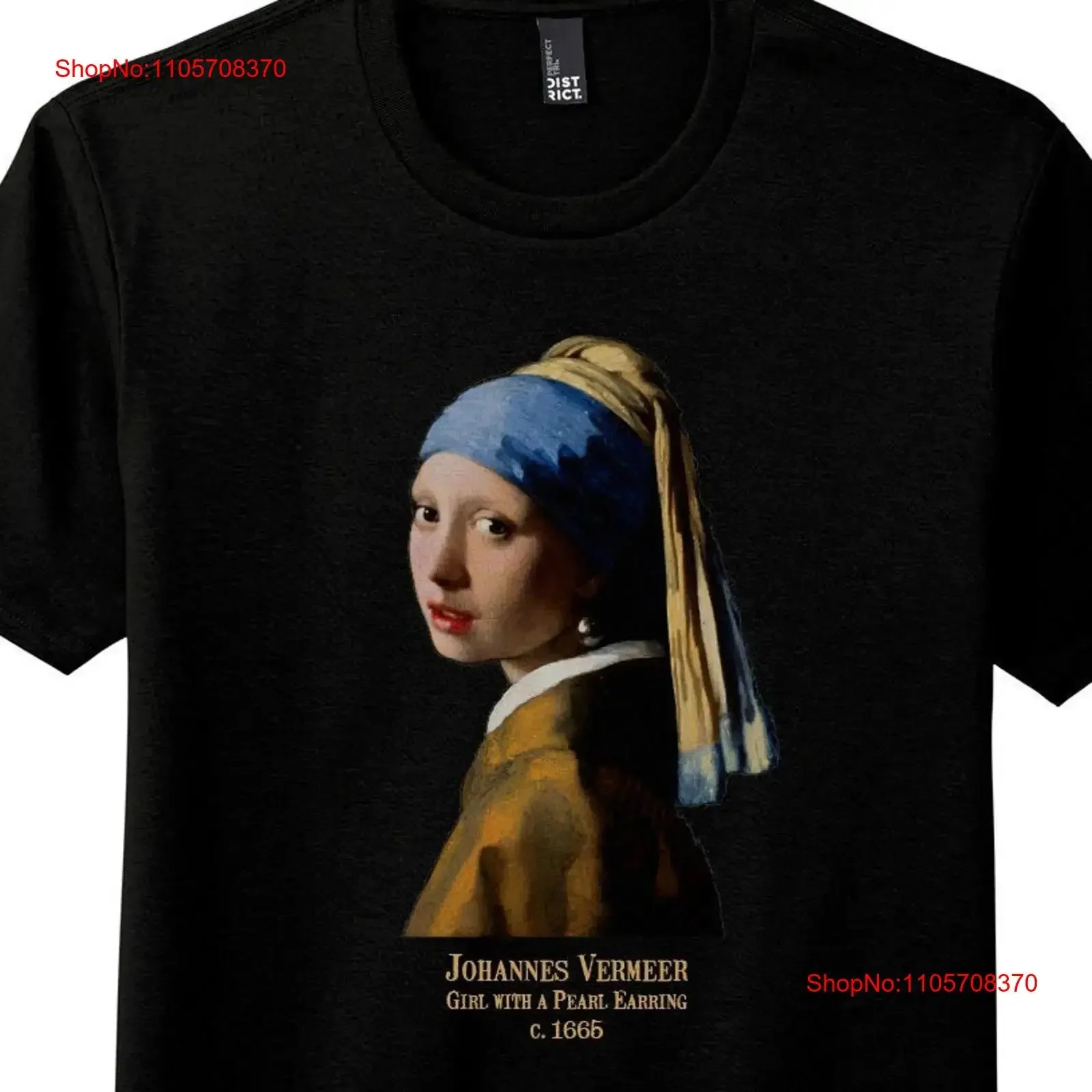 Girl with a Pearl Earring by Johannes Vermeer T Shirt Earrning gift Art Lover Painting History vintage Washed designer clothes