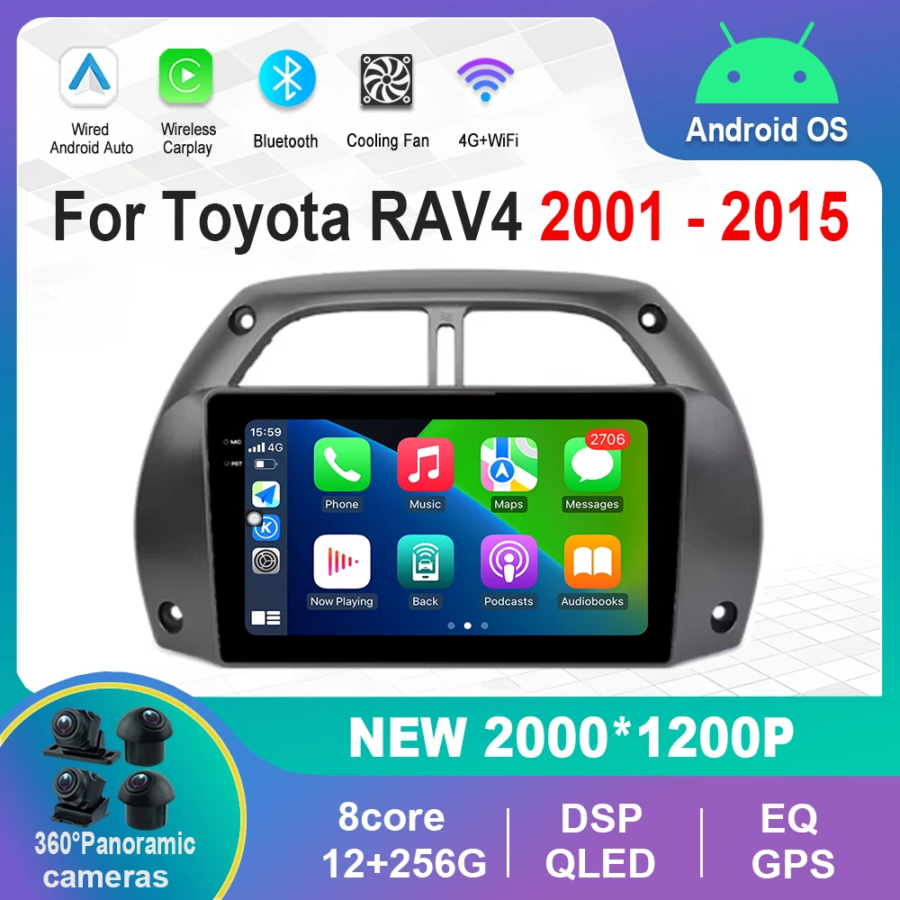 

9 inch DSP Stereo Android OS for Toyota RAV4 2001 - 2015 Car Radio Multimedia player Navi GPS 4G Bluetooth WiFi IPS Touch Screen