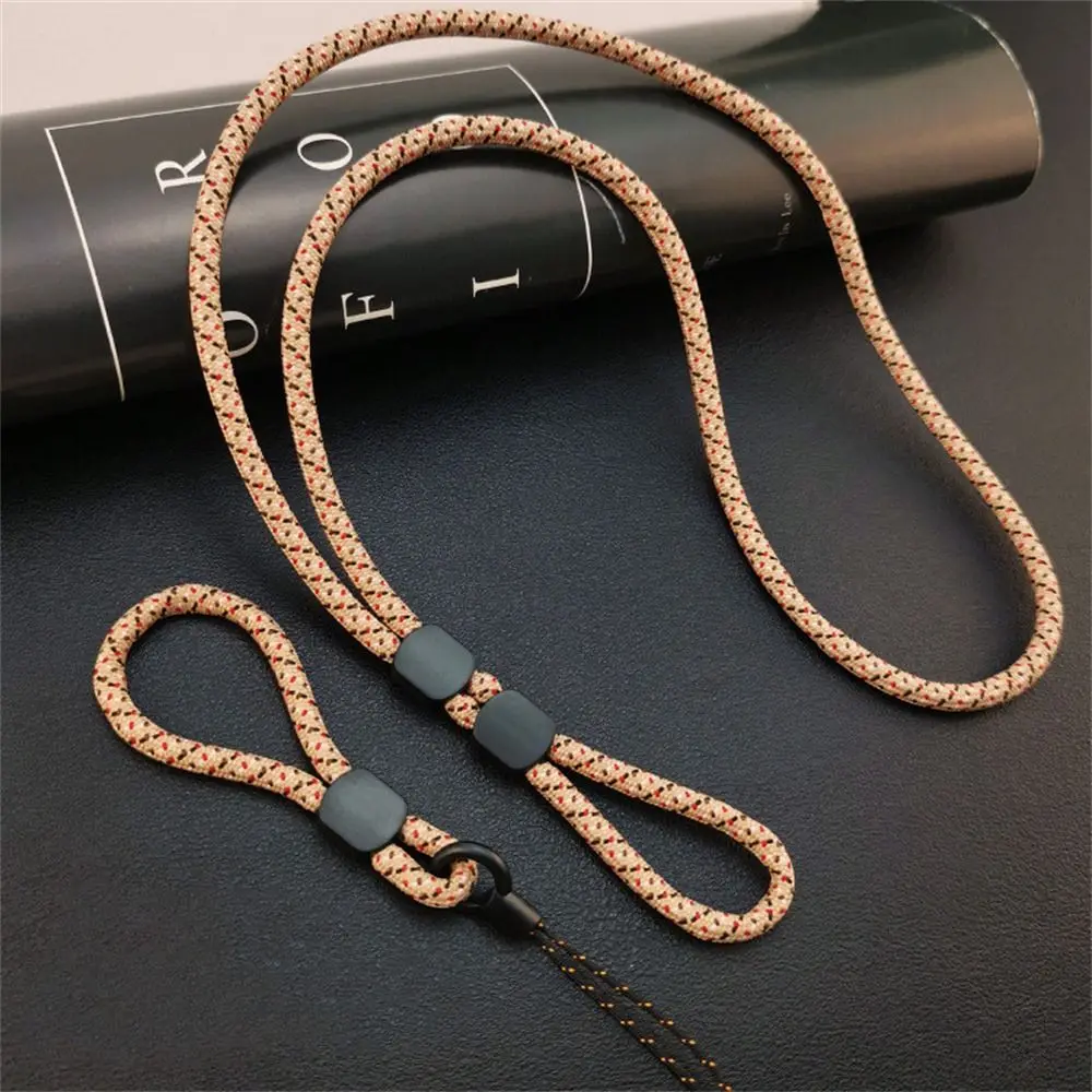 Adjustable Mobile Phone Lanyard Hand-woven Long Neck Phone Hanging Chain Nylon Dual-use Cellphone Straps Keys Keychains