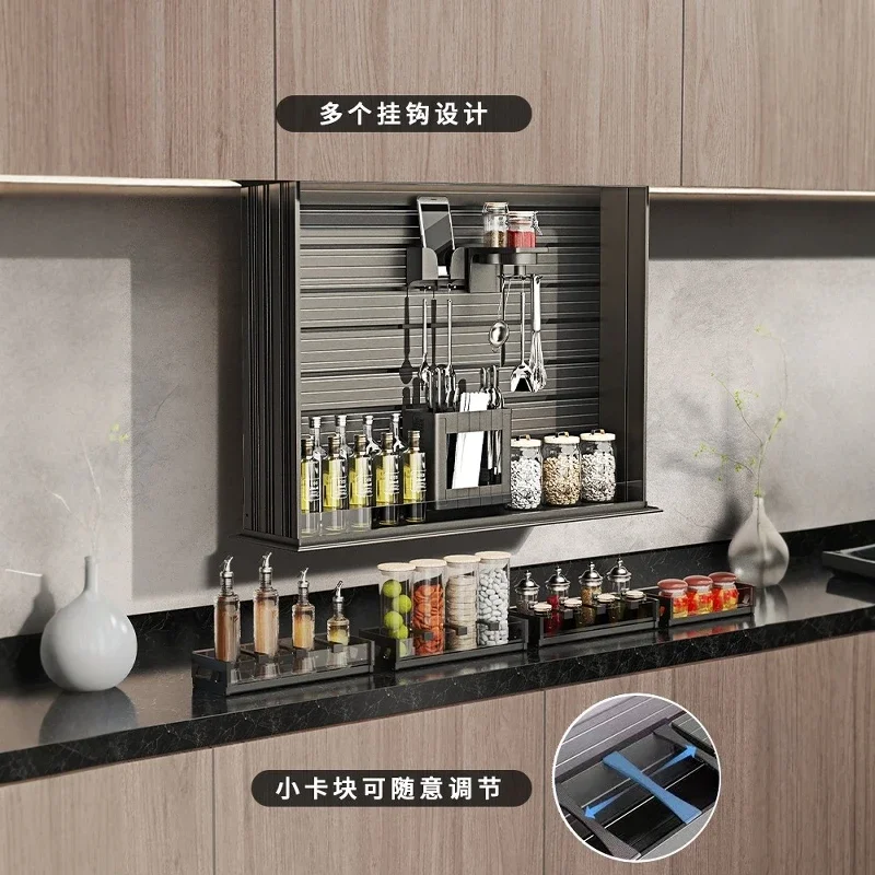 

Kitchen Cabinet Electric Lifting Basket Intelligent Voice Control Touch All-Aluminum Hanging Cabinet Pull-down