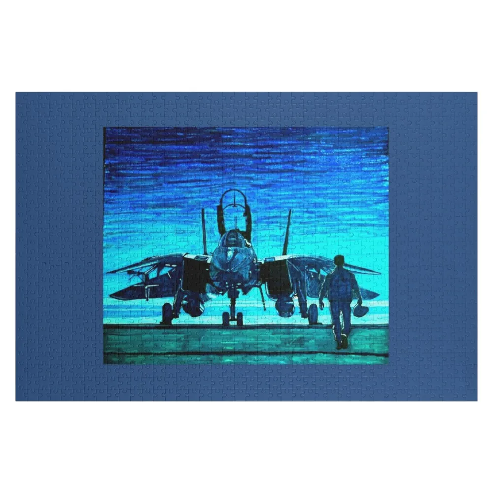 moonlight mission-an f14 tomcat fighter pilot walks to his plane Jigsaw Puzzle Personalized Children Personalized Gift Puzzle
