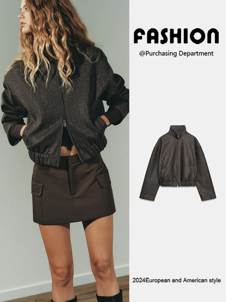 

Новое осеннее поступление, женское пальто-пилот Jaet, мягкое длинное пальто с воротником-стойкой SV ZA2025, модная женская верхняя одежда