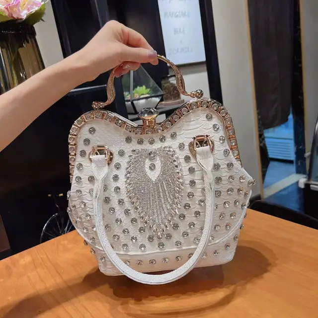 Torebka typu Bucket typu cross-body damska nowa moda High Sense moda diamenty inkrustowane torebka damska wysokiej jakości torebka pojedyncze torby na ramię