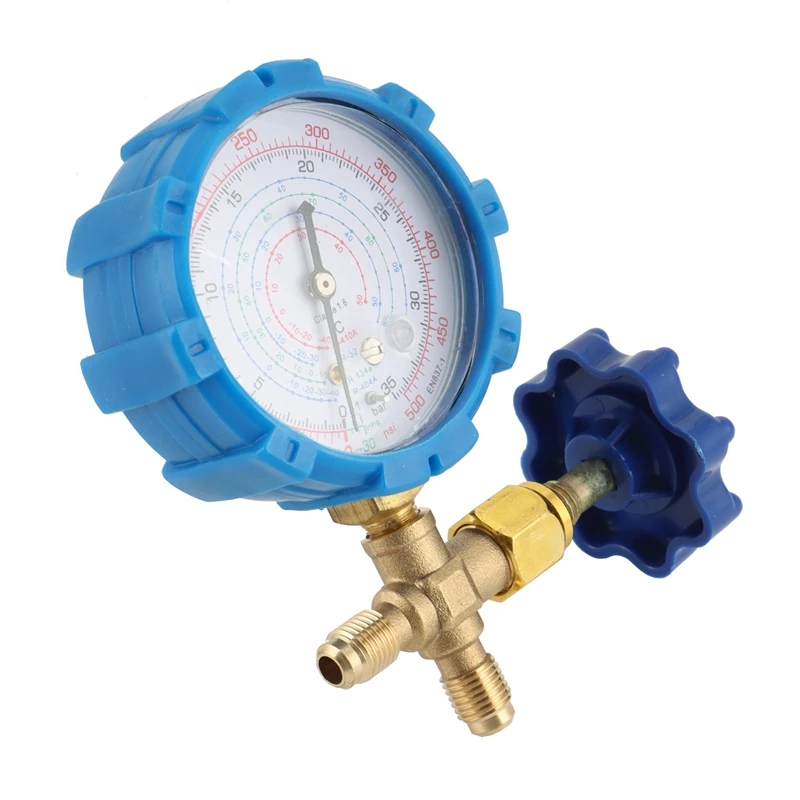 Meja pengisian pendingin 500Psi dengan katup On-Off, cocok untuk R22, R32, R410A