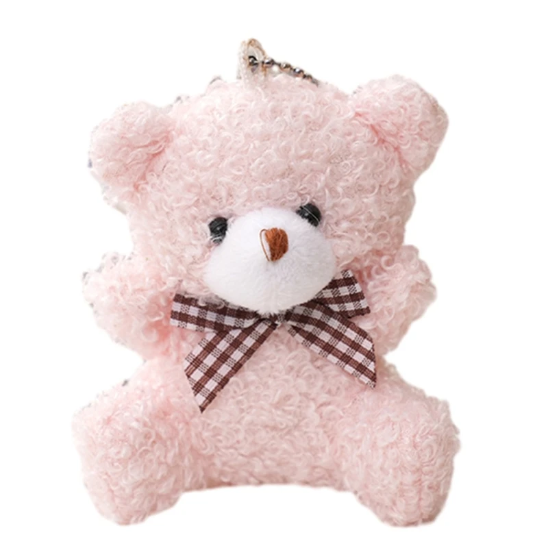 Mini Bear Cute Plush Bear Keychain Bag Ornament Women Handbag Decorations School Student Backpack Lovely Furry Pendant