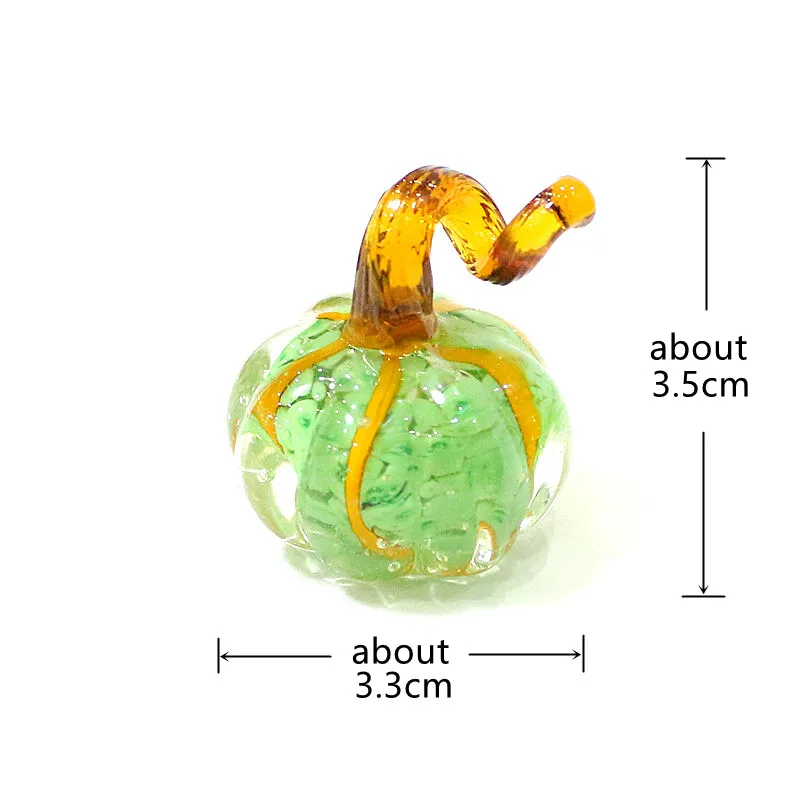 Halloween Decoration Murano Glass Pumpkin Mini Figurine Ornament Rare Cute Cushaw Small Statue Home Desktop Festival Party Decor