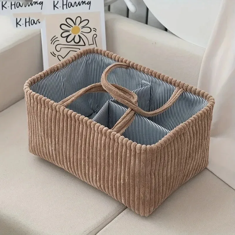 1pc Large Bohemian Storage Basket - Multi-Compartment Organizer for Baby Clothes, Toys & Home Decor