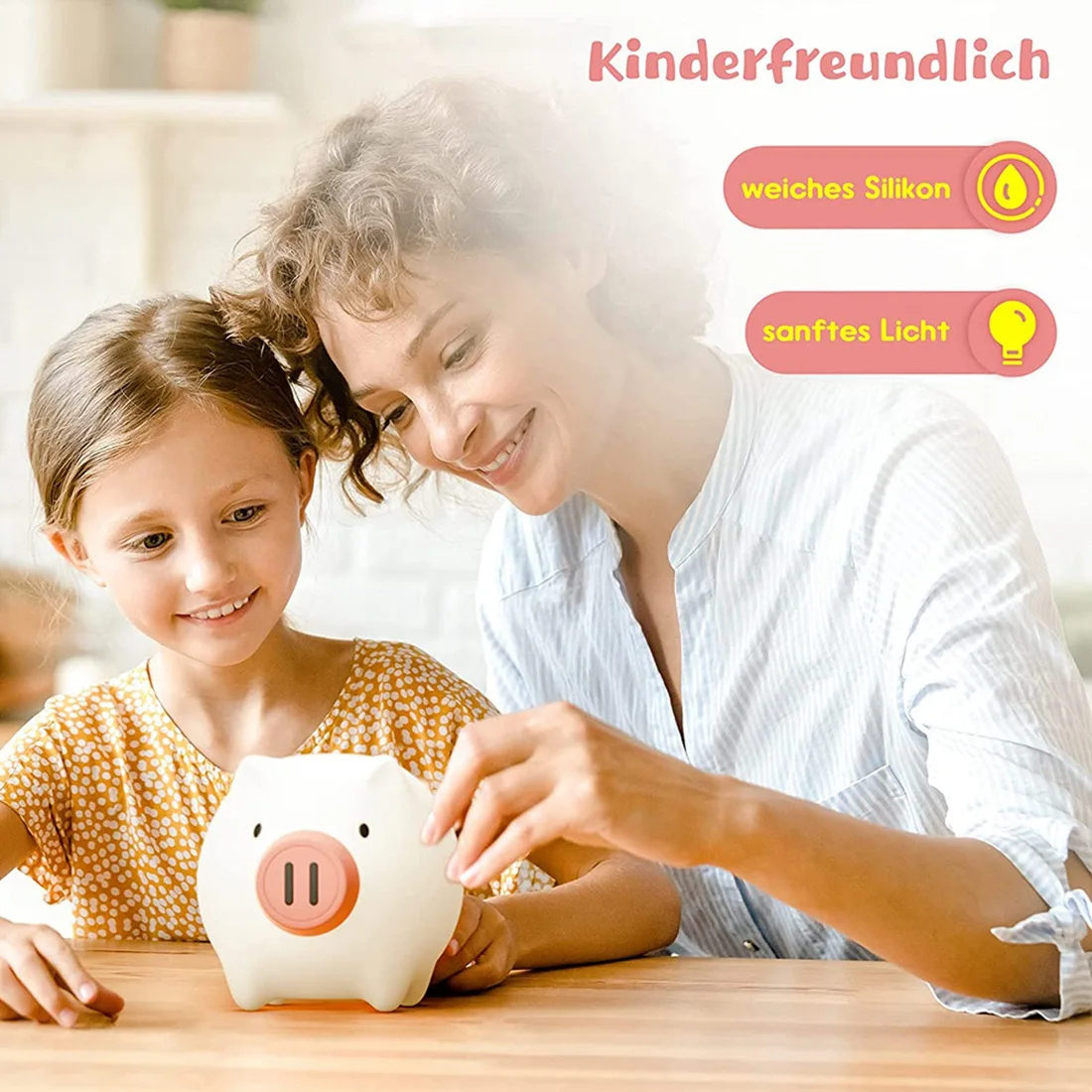MLGB-Kawaii-luz nocturna LED de silicona, luz nocturna regulable para bebé, lámpara de noche de animales para niños con temporizador, lámpara de mesa recargable