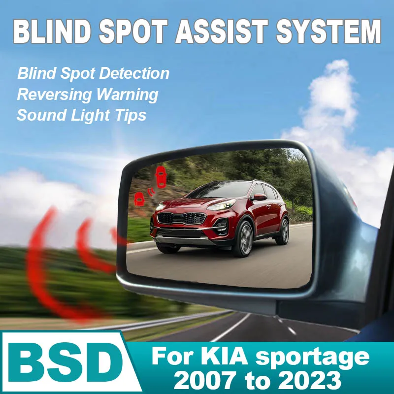 BSD BSM blind spot Radar detection system 24GHZ Microwave Sensor BSA Mirror light alarm For KIA sportage 2007 to 2023 auto parts