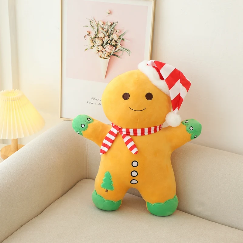 Simulado Gingerbread Man Plush Toy, Soft Cartoon Doll, Christmas Party Decor, Xmas Festival, Ano Novo, Kids Gift, Hot Sale, 30 cm, 50cm