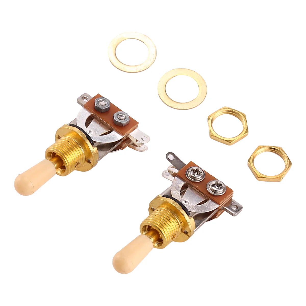 Metric 3 Way Short Straight Guitar Toggle Switch Pickup Selector For Gibson Epiphone Les Paul Electric Guitar,Gold & beige(Pack