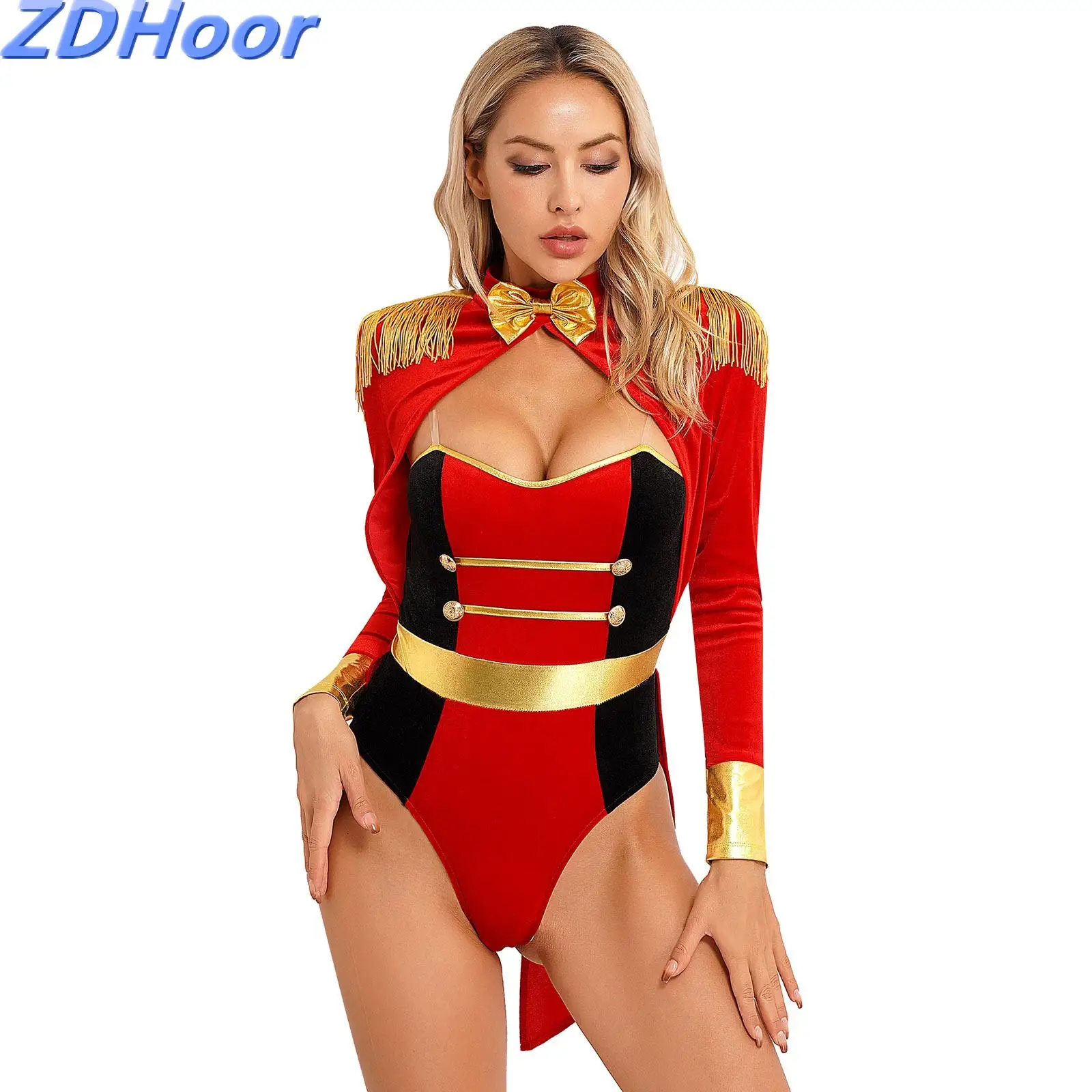 

Женское боди для косплея с длинным рукавом и бахромой