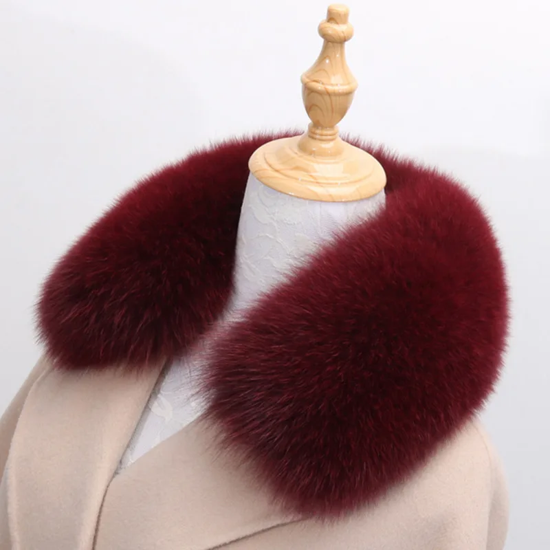 Real Fox Fur Collar Women Natural Fur Collar For Hood Real Fox Fur Female Down Jacket Coat Fur Collar Fluffy Fur Scarves Shawl