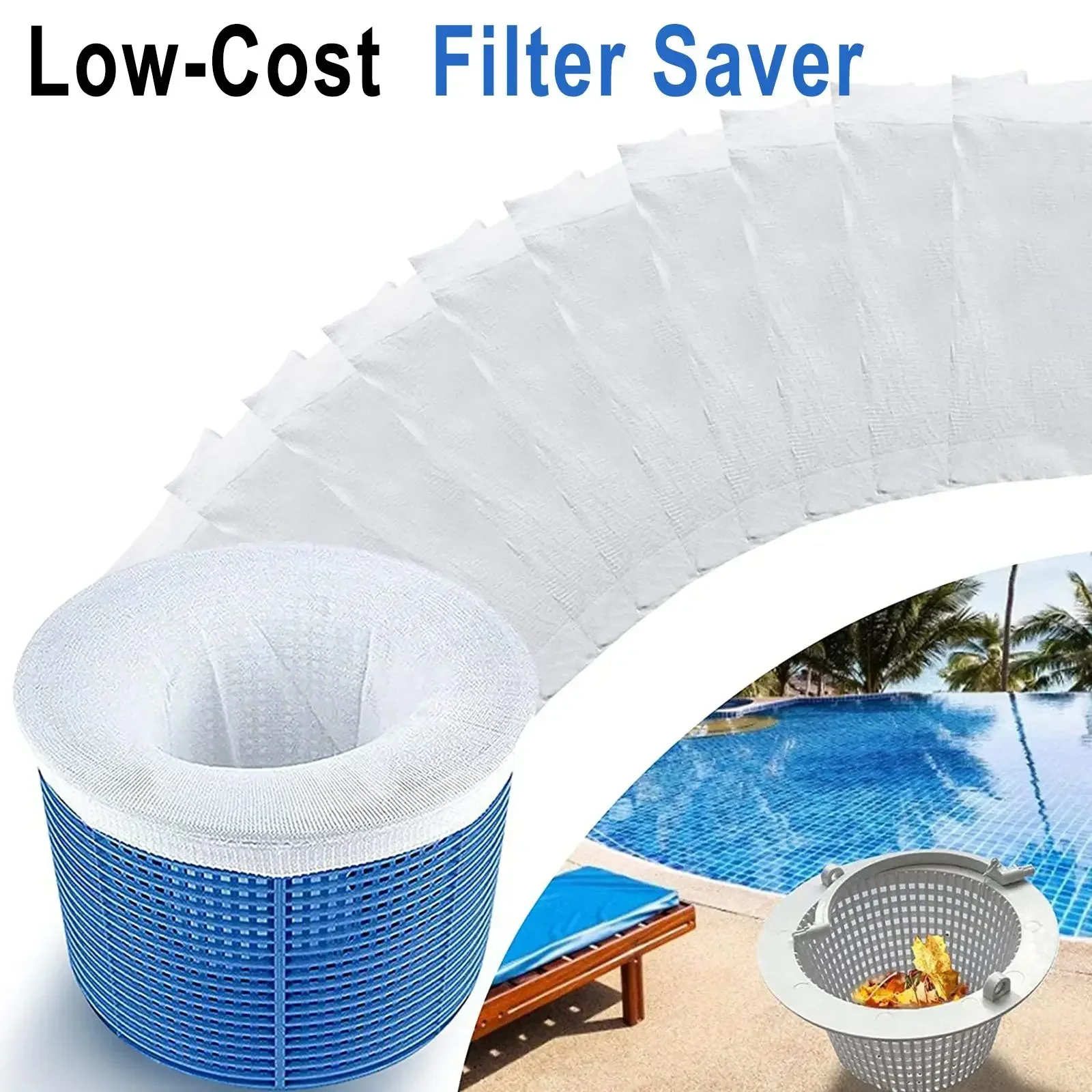 30/50/100pcs Pool Filter Skimmer Socks Pools Skimmer Replacements Reservoir Elastic Pool Filter Sock Water Sport Swimming Parts