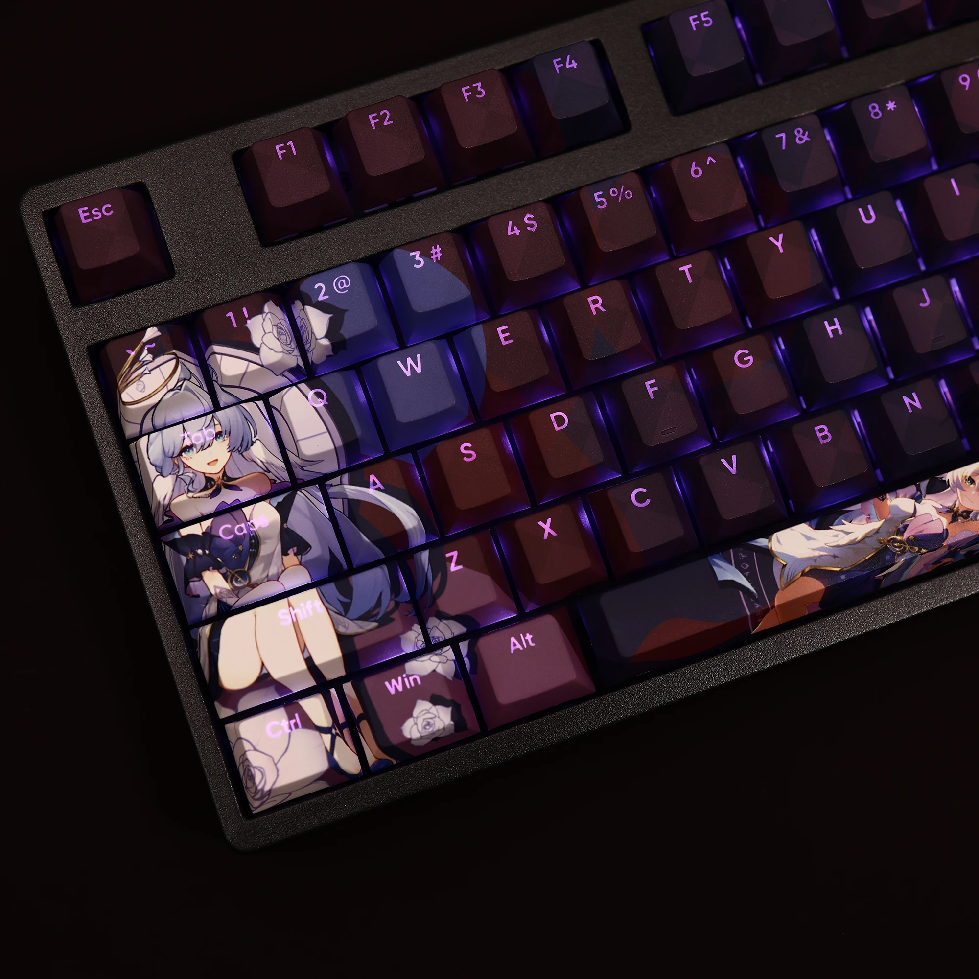 108 Keys/Set Honkai: Star Rail Robin Keycaps Game Anime Custom Keycap PBT Cherry Profile for MX Switch DIY Mechanical Keyboard