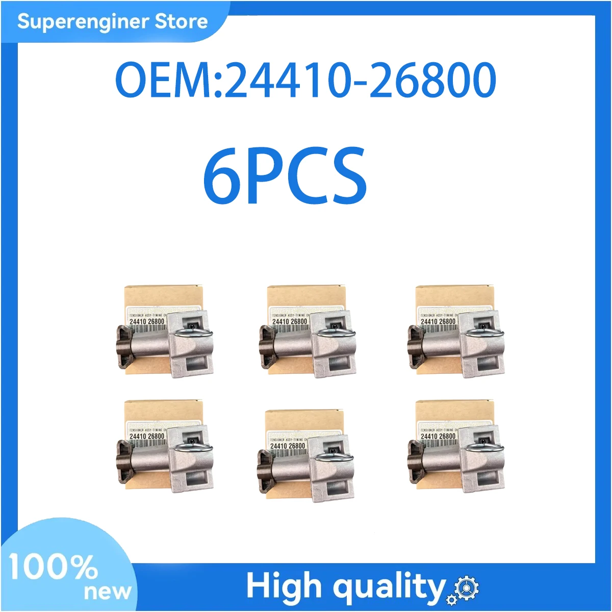

6PCS 2441026800 Car Timing Chain Tensioner Fit For Hyundai Accent Elantra Kia Rio Rio5 1.6L 2006-2011 24410-26800