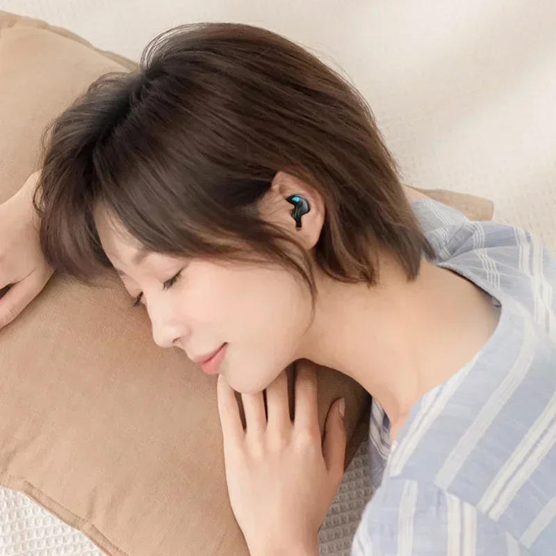 Auriculares para dormir, miniauriculares inalámbricos para el trabajo, TWS, Bluetooth, estéreo, oculto, con micrófono, llamada HD, resistente al agua, X55