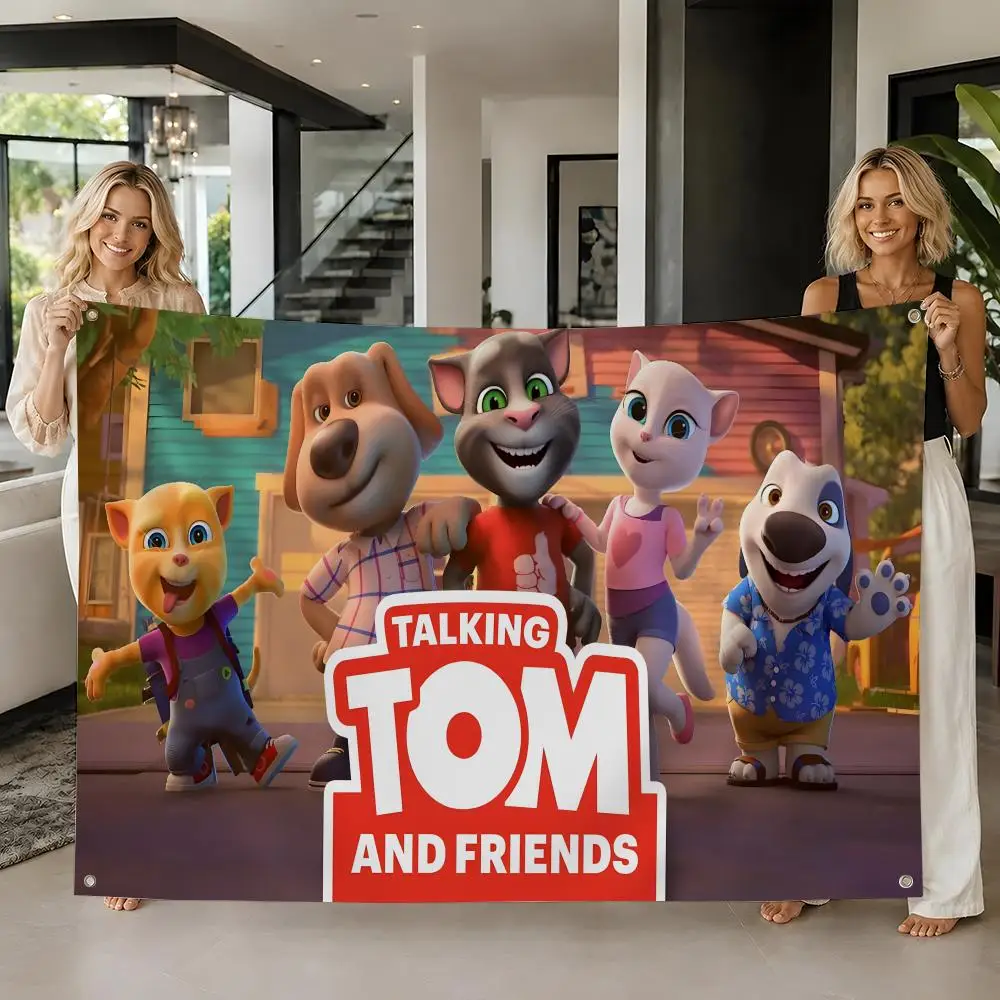 Game T-Talking T-Tom and F-Friends Flags flag For Room Dorm Camping Picnic Art Style Garage Bar wall Decoration Banner